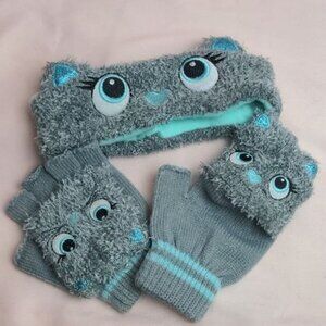 Headband And Flip Mittens Matching Set